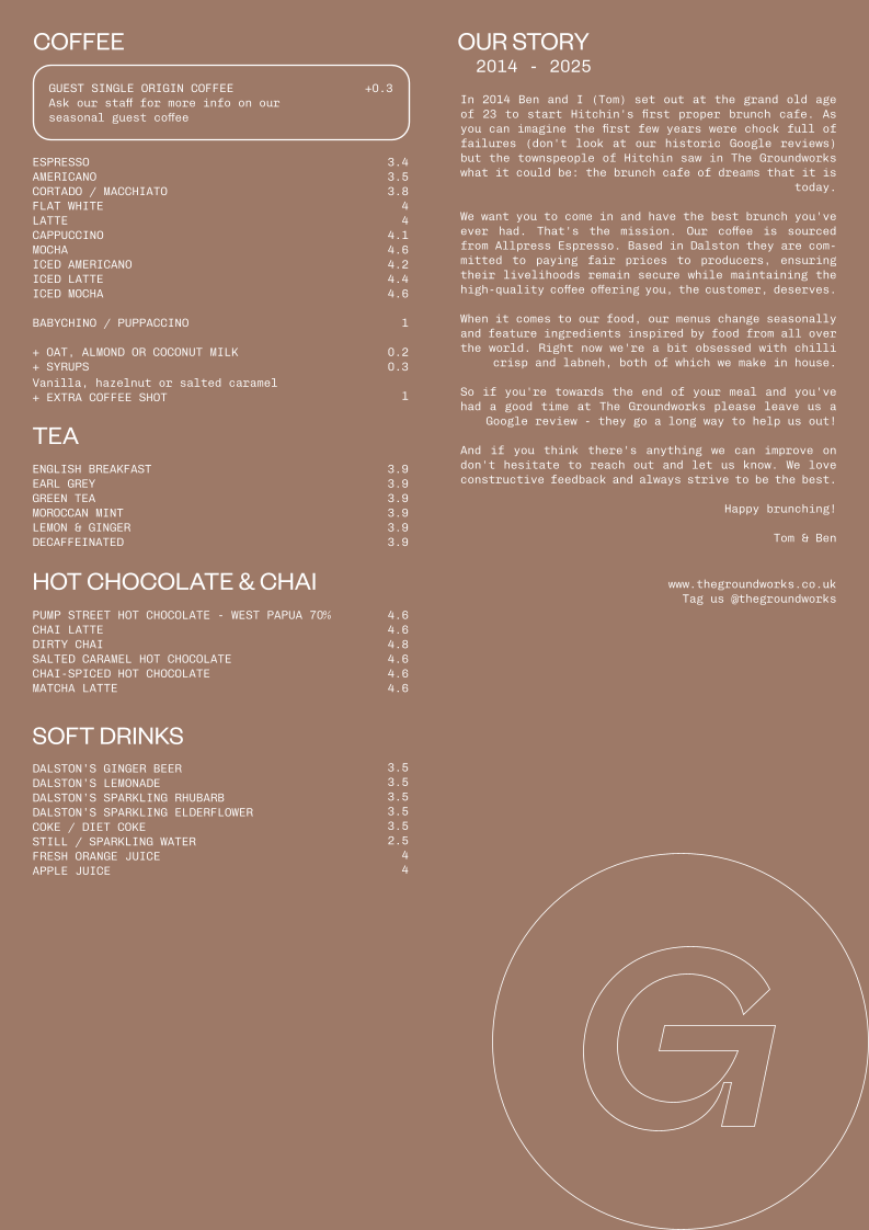 Menu The Groundworks-3